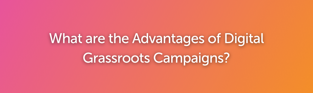 What are the Advantages of Digital Grassroots Campaigns?
